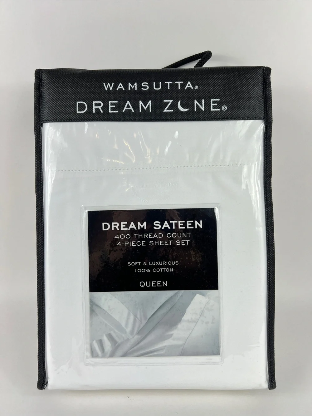 Wamsutta Dream Zone Queen Sheet Set White Sateen 400 TC Luxury Cotton 4 Pc NEW